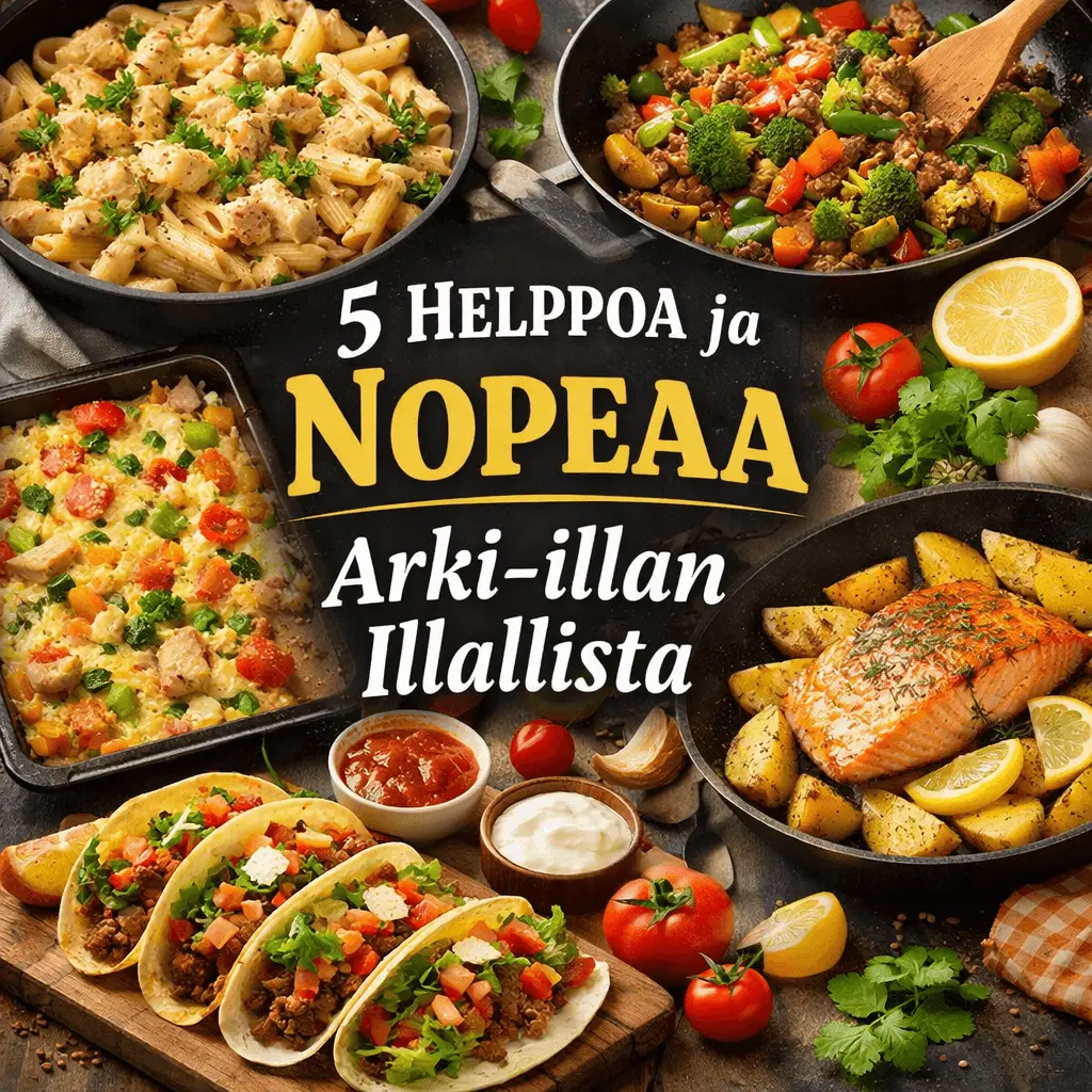 5 nopeaa arki-illan reseptiä